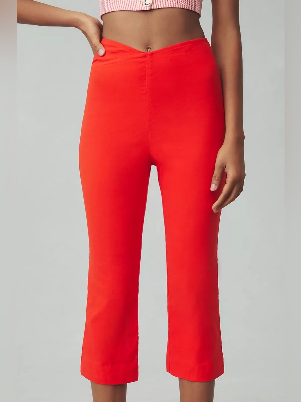 Maeve Anthropologie Bombshell Capri Pants High-Rise in Tomato Red Women’s 10 EUC